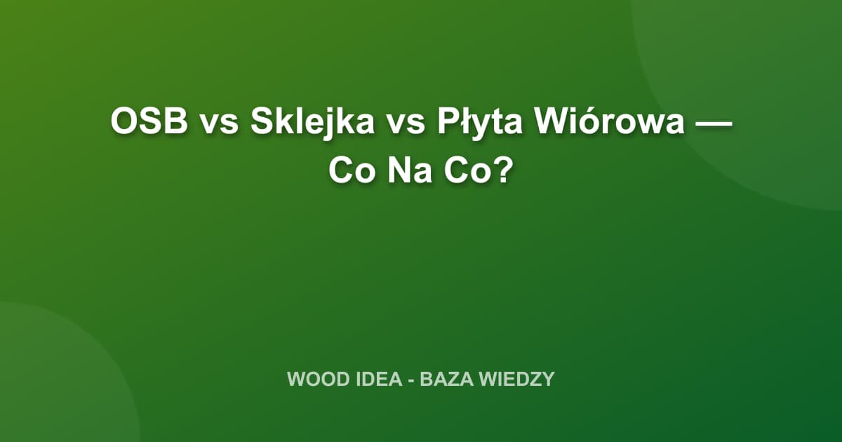 OSB vs Sklejka vs Płyta Wiórowa — Co Na Co?