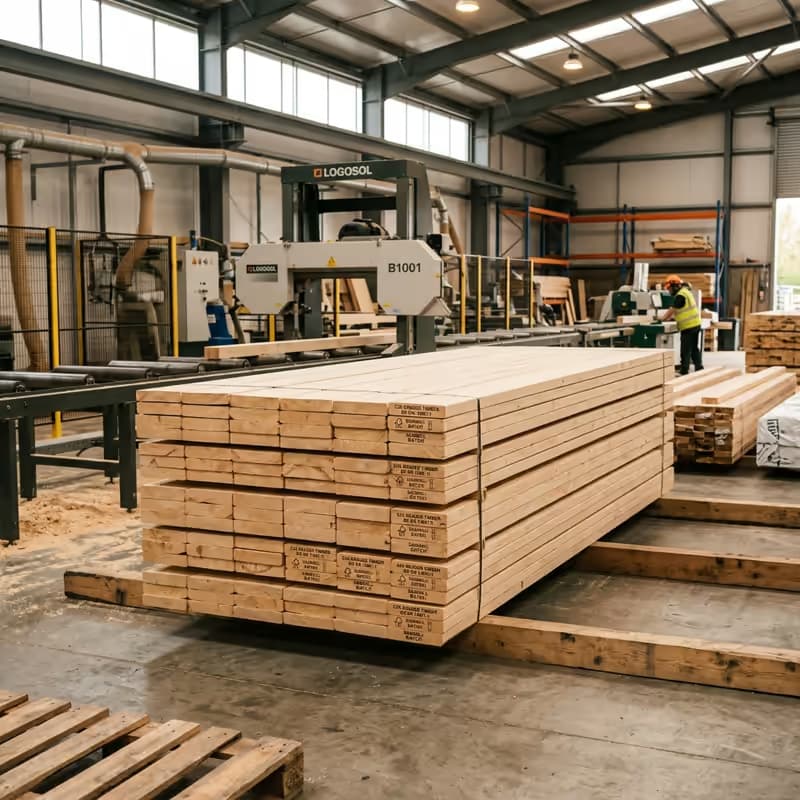 Strugane deski konstrukcyjne C24 gotowe do wysyłki