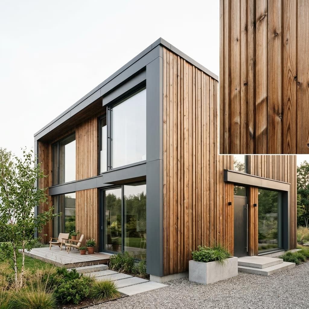 Elewacja domu z drewna profilowanego