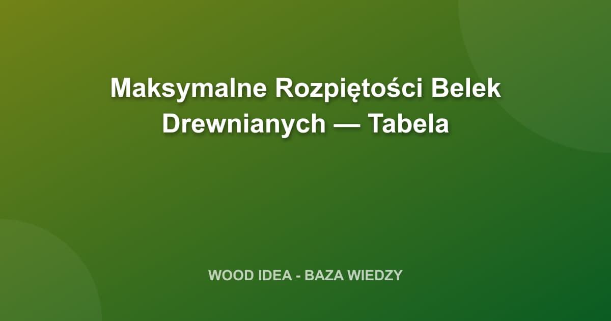 Maksymalne Rozpiętości Belek Drewnianych: Tabela i Analiza