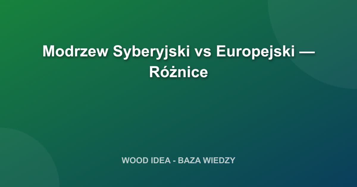 Modrzew Syberyjski vs Europejski: Które Drewno Wybrać? Kompletny Poradnik